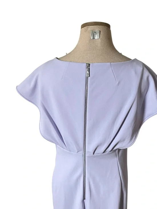 NWT Calvin Klein Women's Lavender Wide Neck Cap Sleeve Back Zip Dress Size 8 - Picture 7 of 9